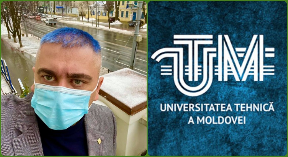 Prorectorul Universității Tehnice din Moldova și-a vopsit părul în albastru: „Adevărații bărbați își țin promisiunile”